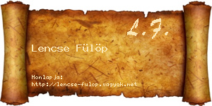 Lencse Fülöp névjegykártya